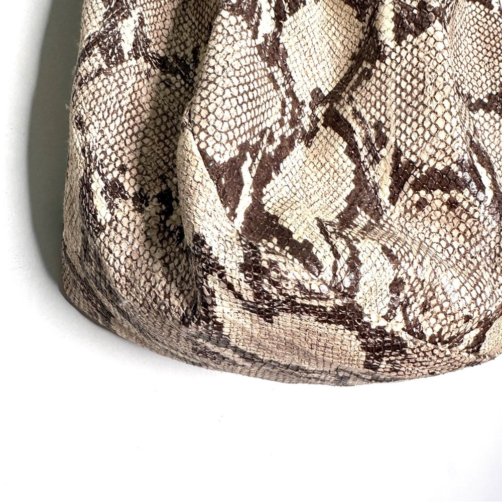 CC Skye | Brown and Cream Animal Print Leather Shoulder Bag - Picture 3 of 15